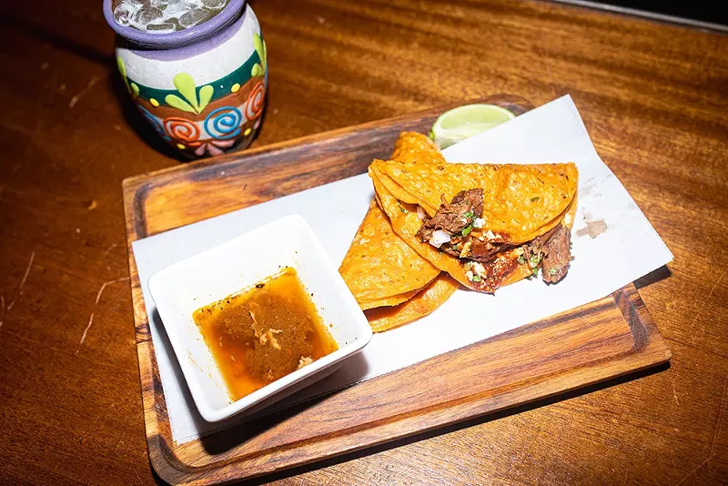 The beef barbacoa tacos are one of the most popular dishes at Employee Meal. - Viola Klocko