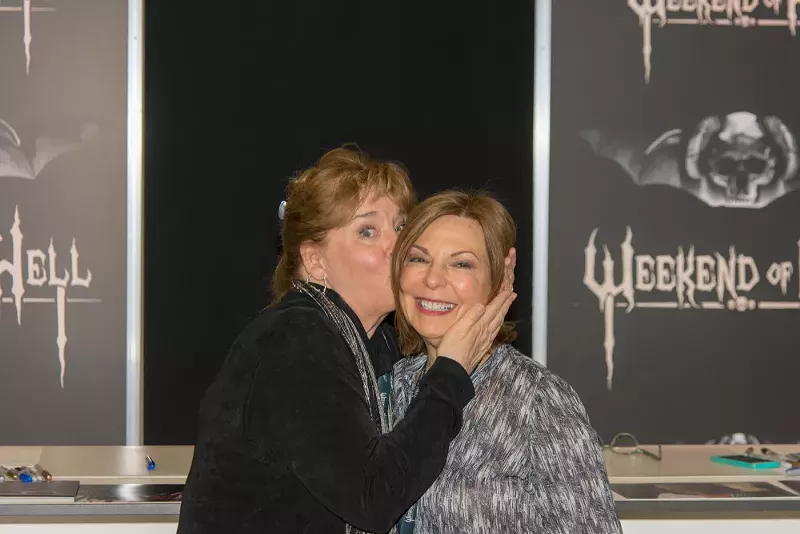 Actresses Betsy Baker and Theresa Tilly from The Evil Dead. - Shutterstock
