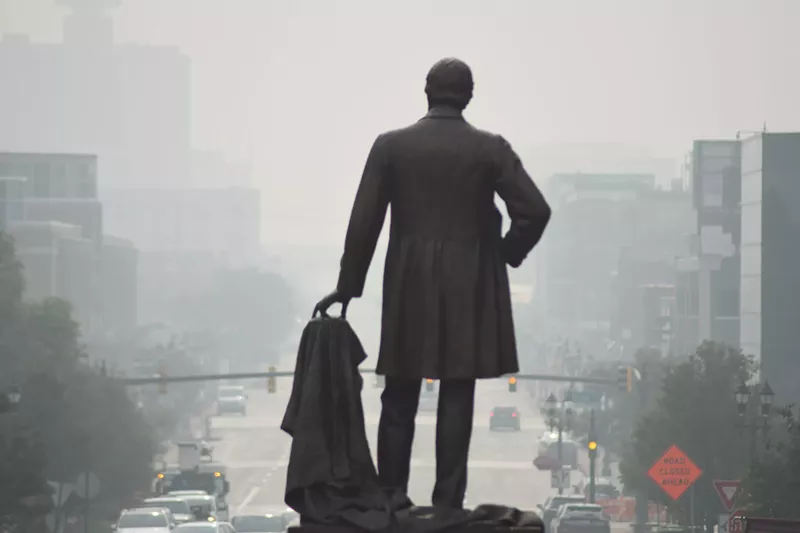 Wildfire smoke from Canada hangs over Lansing on June 29, 2023. - Anna Gustafson, , Michigan Advance