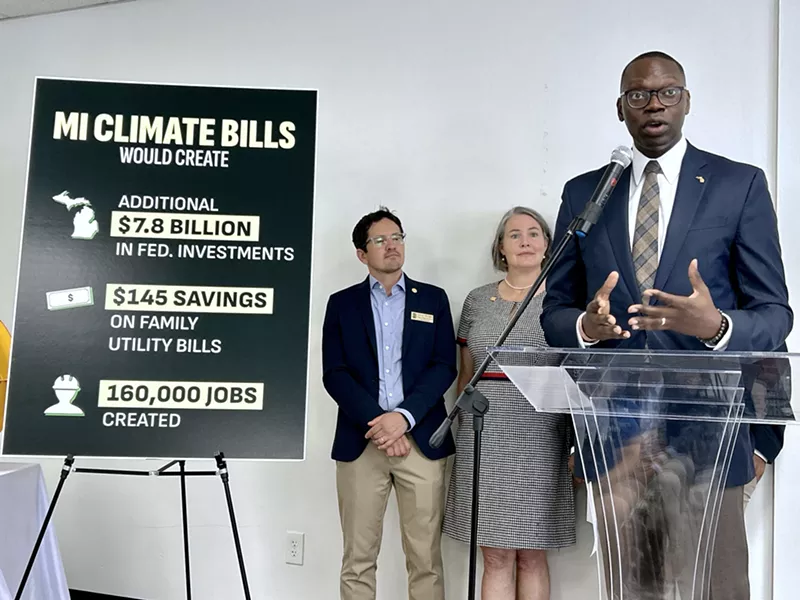 Lt. Garlin Gilchrist II speaks about the benefits of Democrats’ clean energy legislation. - Steve Neavling