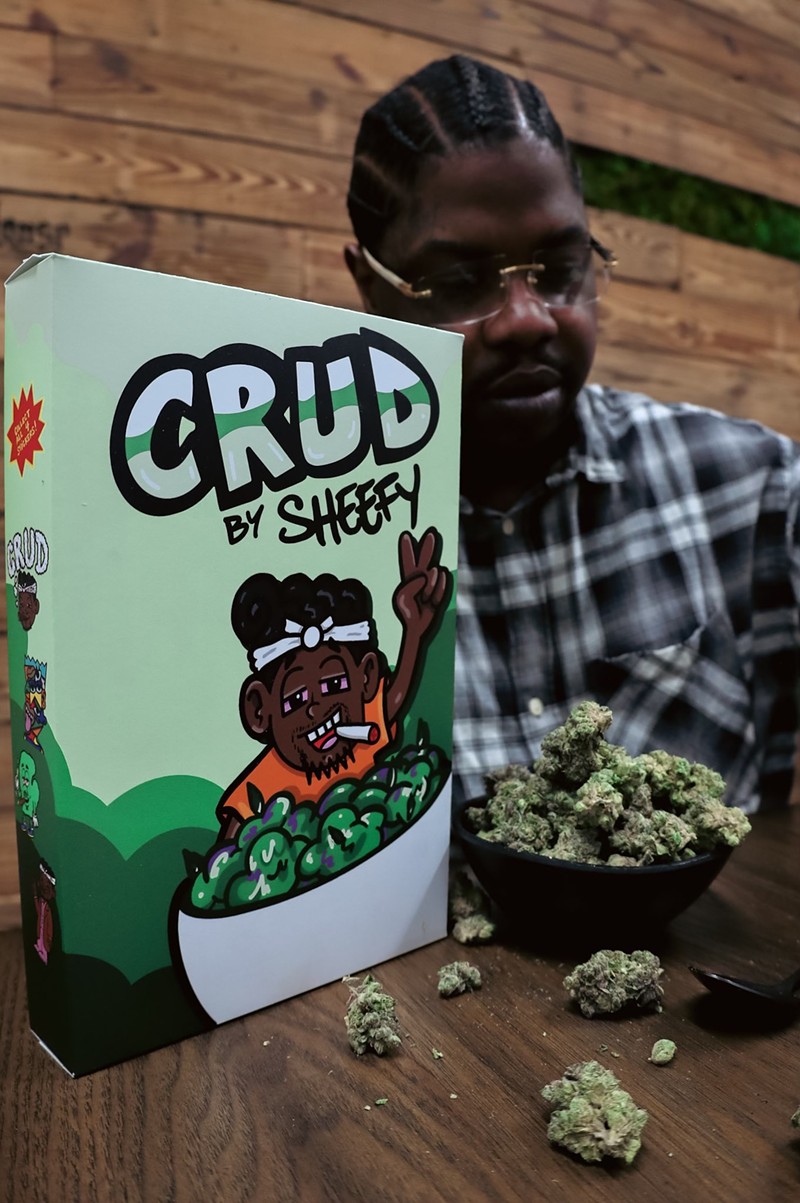 Sheefy McFly with his weed brand CRUD. - Se7enFifteen/Courtesy photo