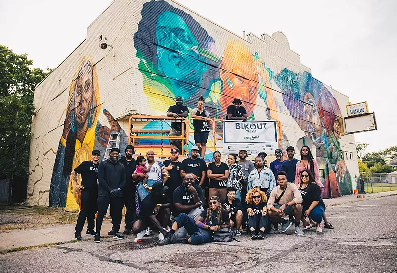 The BLKOUT Walls mural festival debuted in 2021 in Detroit’s North End neighborhood. - Lamar Landers