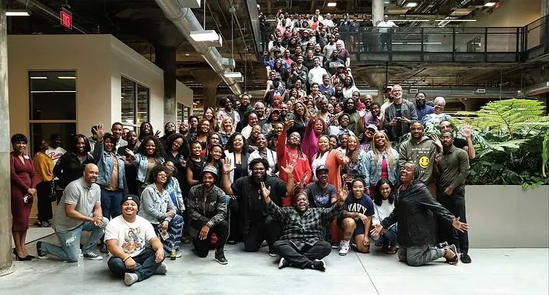 Black Tech Saturdays attendees pose for a group picture. - Tay Ford