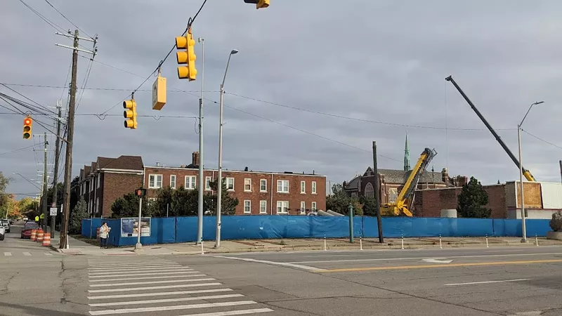 This is the historic corner in the Jefferson-Chalmers neighborhood where the parking lot is being paved. - City of Detroit