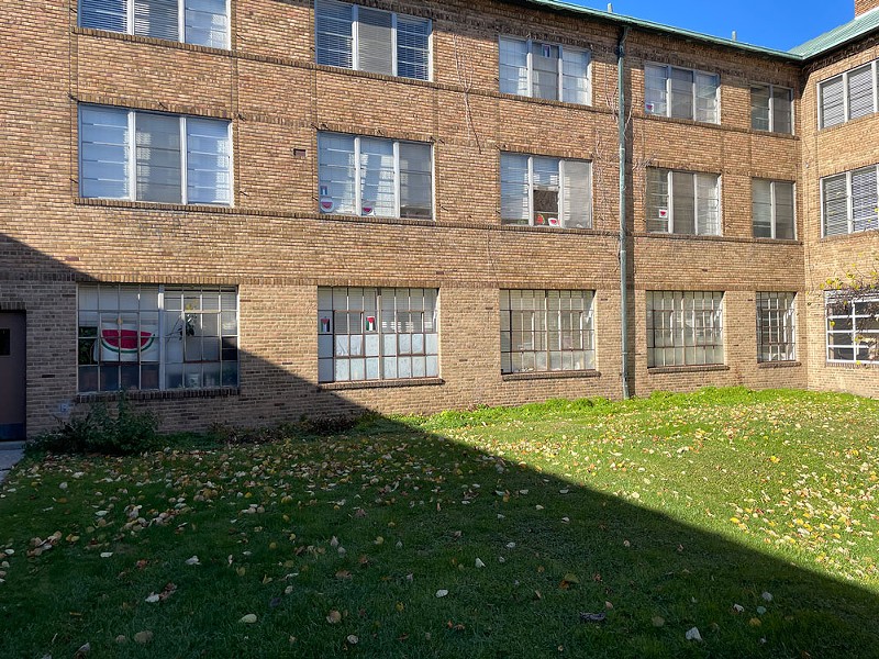 Cranbrook students put graphics of watermelons, which are used to show solidarity with Palestine, in their windows after Palestinian flags were removed by the academy. - Courtesy of Ian Matchett