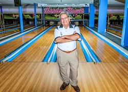 Joe Zainea, proprietor of the Majestic Theatre Complex, at the Garden Bowl. - Marc Nader