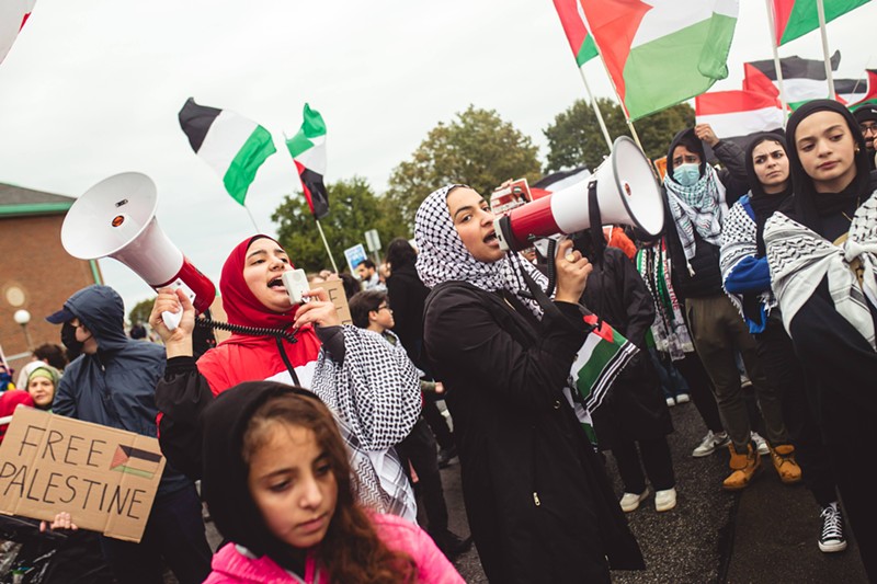 People protest Israel’s occupation of Gaza in Dearborn. - Viola Klocko