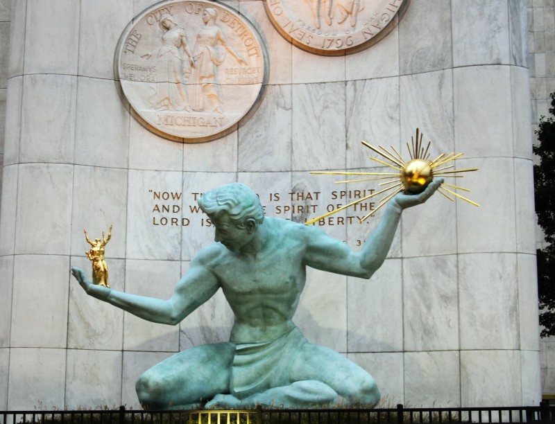 The Spirit of Detroit statute outside of city hall. - Steve Neavling