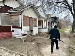 Bob Nelson cleans up his block every spring, even though it's dominated by blight and abandonment. - Steve Neavling