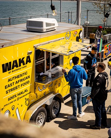 The Waka food truck serving customers during the NFL Draft. - Courtesy of Waka / Booth One Creative