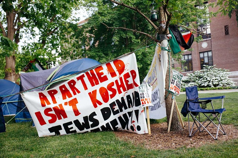 The University of Michigan student protest encampment as seen earlier in May. - Viola Klocko