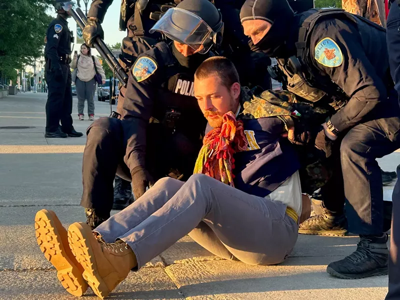 Wayne State University police arrested several pro-Palestinian activists on Thursday morning. - Steve Neavling