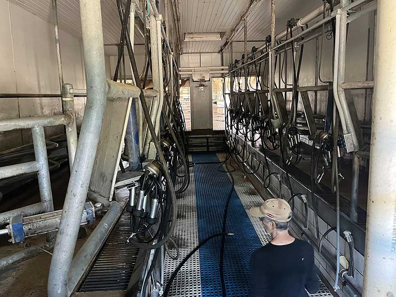 The milking equipment at the Stanek farm. June 3, 2024. - Izzy Ross/IPR News