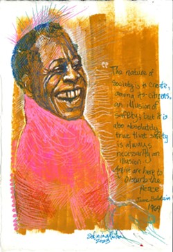 Sabrina Nelson has drawn James Baldwin over 100 times. - Courtesy photo