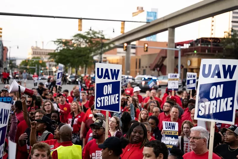 A United Auto Workers rally in downtown Detroit last year. - Shutterstock