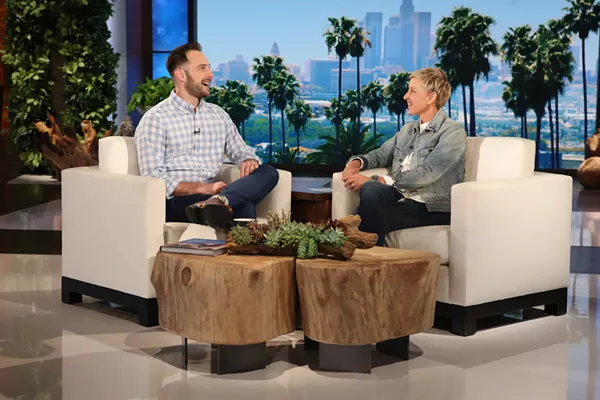 Joe Dombrowski and Ellen Degeneres. - Michael Rozman/Warner Bros.