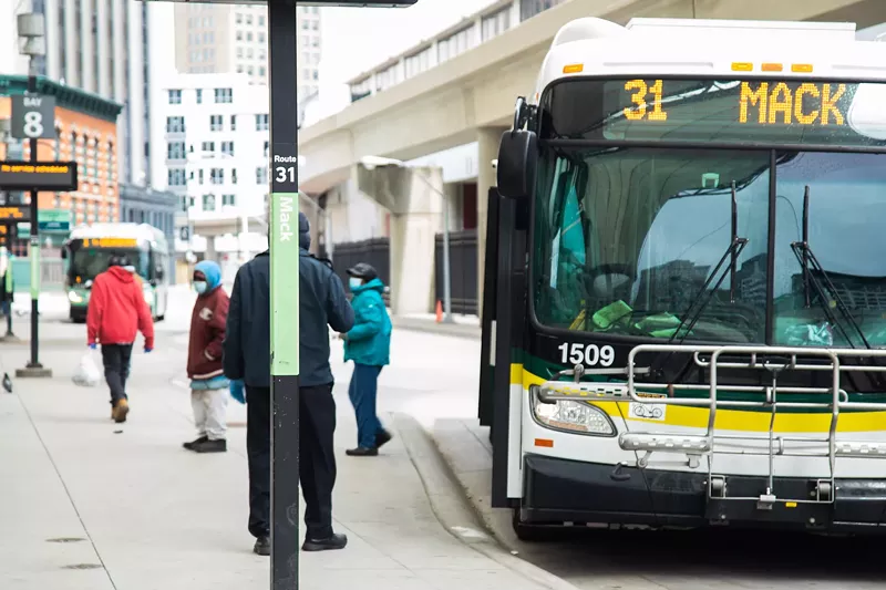 DDOT bus in downtown Detroit. - City of Detroit
