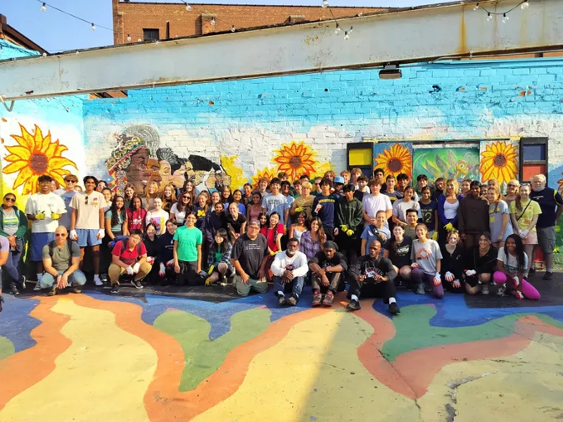 A group of recent volunteers inside of Artist Village. - Courtesy photo