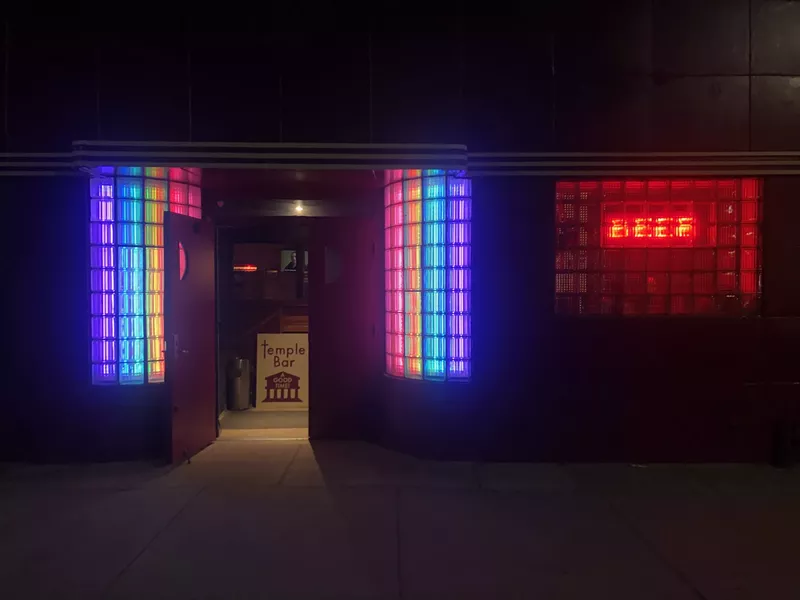 Rainbow lights greet guests at Detroit’s Temple Bar. - Lee DeVito