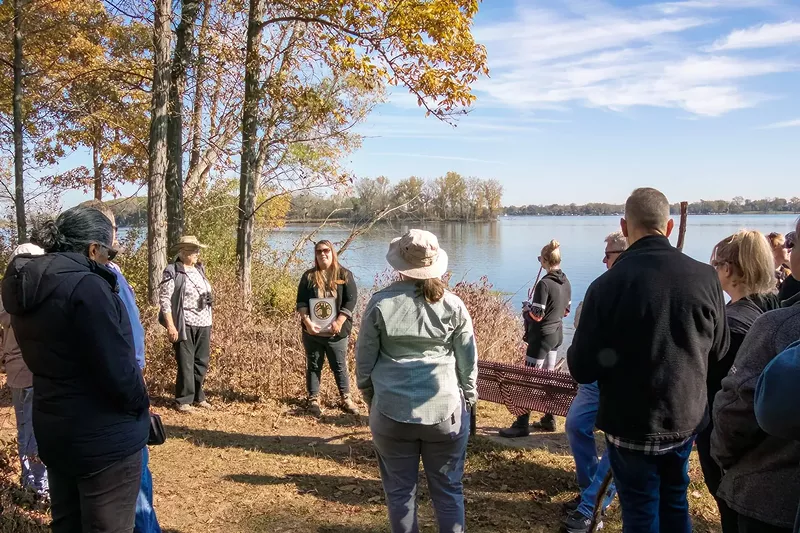 Supporters of the Humbug Marsh Unit in Gibraltar celebrated the induction of the area into the Old-Growth Forest Network. - Courtesy of U.S. Fish and Wildlife Service