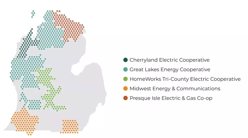 Map of Wolverine's distribution - Wolverine Energy Cooperative