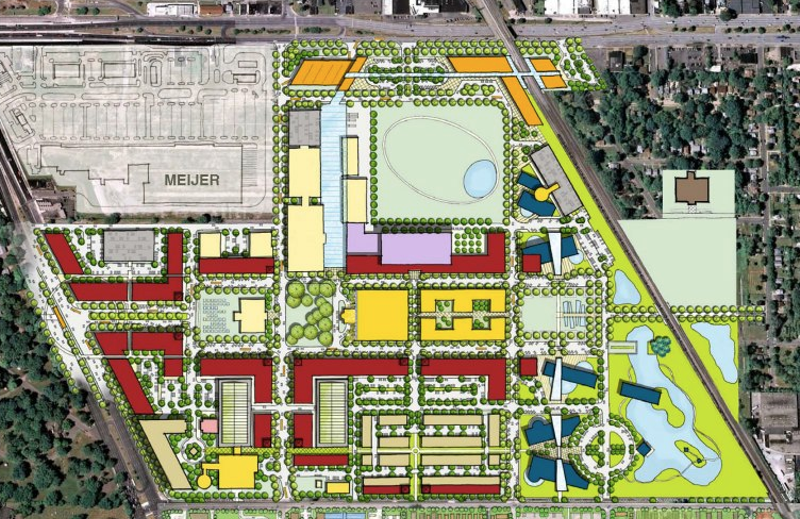 Proposal map from the Michigan State Fairgrounds Development Coalition - Courtesy MSFDC