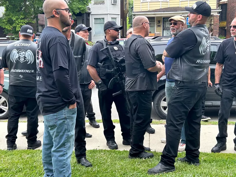 A mob of bikers attacked an anti-Trump protester at Clark Park in Detroit on Saturday, but police made no arrests. - Steve Neavling
