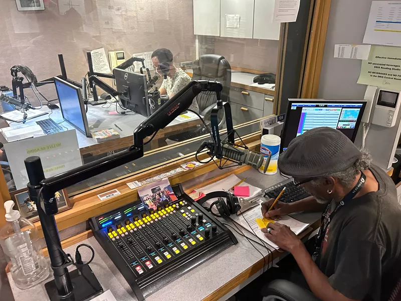 Volunteers read from newspapers, magazines, and grocery ads as part of WDET's Detroit Radio Information Services, which offers daily audio content for people who are visually impaired or illiterate. - Steve Neavling
