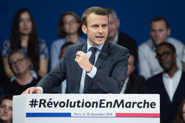 Emmanuel Macron at Paris Porte de Versailles for the 2017 French presidential election. - Shutterstock