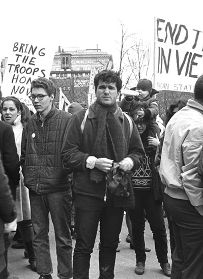 Harvey Ovshinsky at a Vietnam War protest. - Leni Sinclair