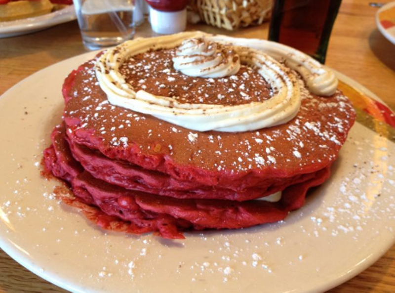 Red Velvet Pancakes from Hudson Cafe. - Pinterest via @Toshia