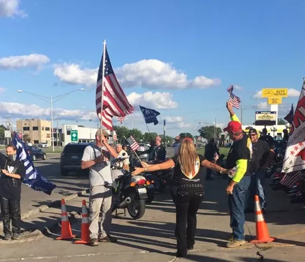 A scuffle broke out during the pro-Trump rally at Duggan's Irish Pub