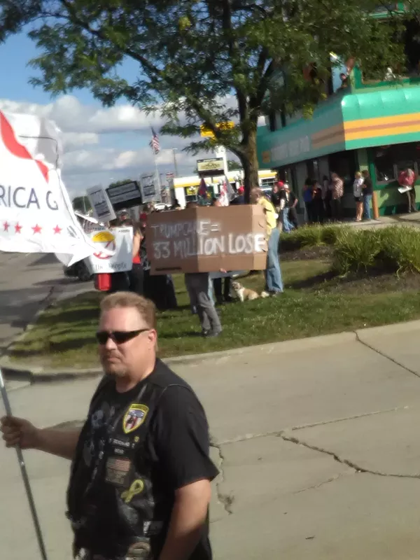 A scuffle broke out during the pro-Trump rally at Duggan's Irish Pub