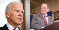 Former Vice President Joe Biden and Mayor Mike Duggan. - Shutterstock / Duggan campaign
