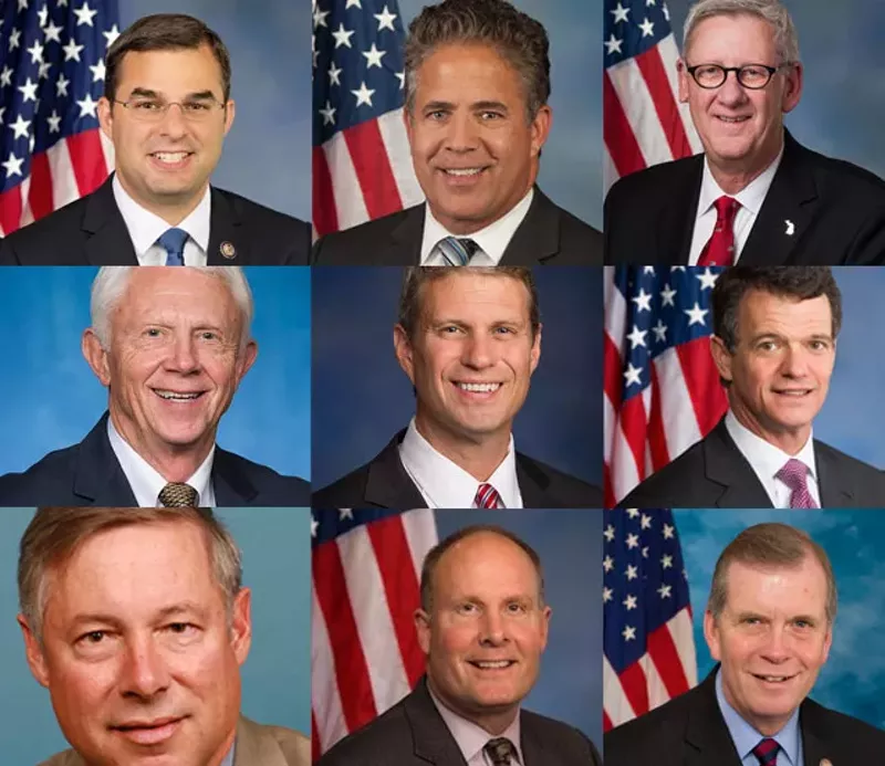 The nine men who make up the Republican Congressional delegation from Michigan. - U.S. House
