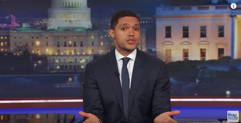 Trevor Noah during the "Daily Show" - Screenshot from YouTube.