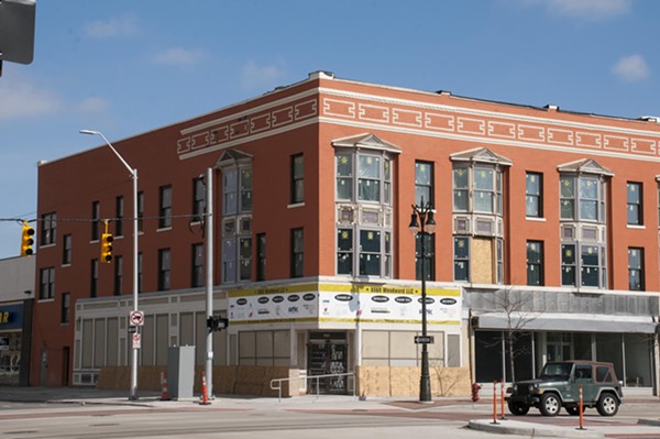 The Wilda's building, which is under renovation at Woodward Avenue and West Grand Boulevard. - PHOTO BY TOM PERKINS