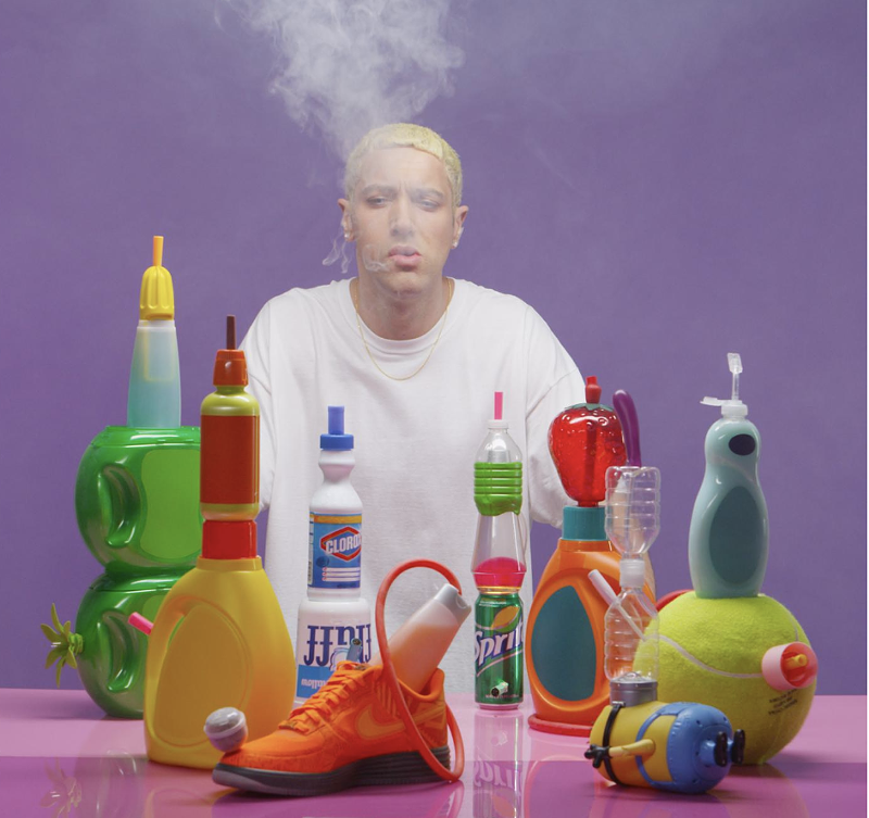 Eminem doppelganger channels his alter ego in colorful, bong-filled exhibit