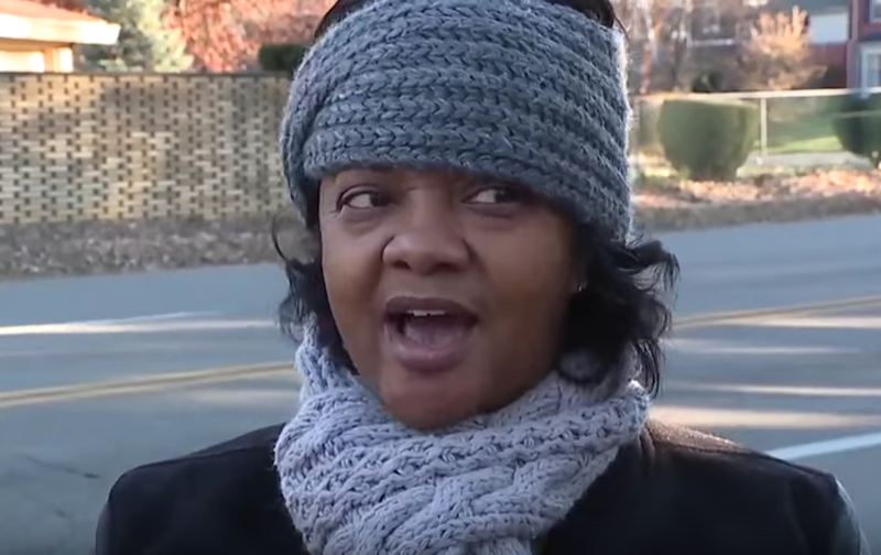 Monica Conyers addresses reporters outside the home she shares with Congressman John Conyers. - Youtube screengrab