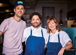 Lovers Only chef Justin Tootla, owner Eli Boyer, and chef Jennifer Jackson. - Courtesy photo