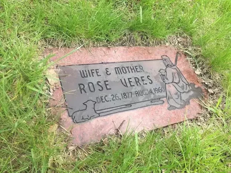 Rose Veres' grave in Woodmere Cemetery, Detroit. - Photo courtesy Karen Dybis