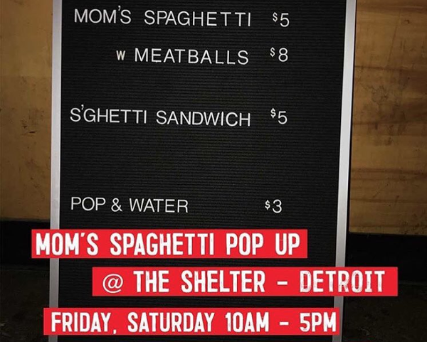 You can eat 'mom's spaghetti' with Eminem during a pop up dinner at the Shelter