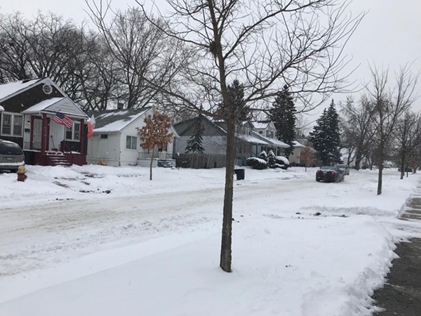 Faust Avenue in Warrendale. This what a plowed street in Detroit, Michigan looks like. - Katie Maillis