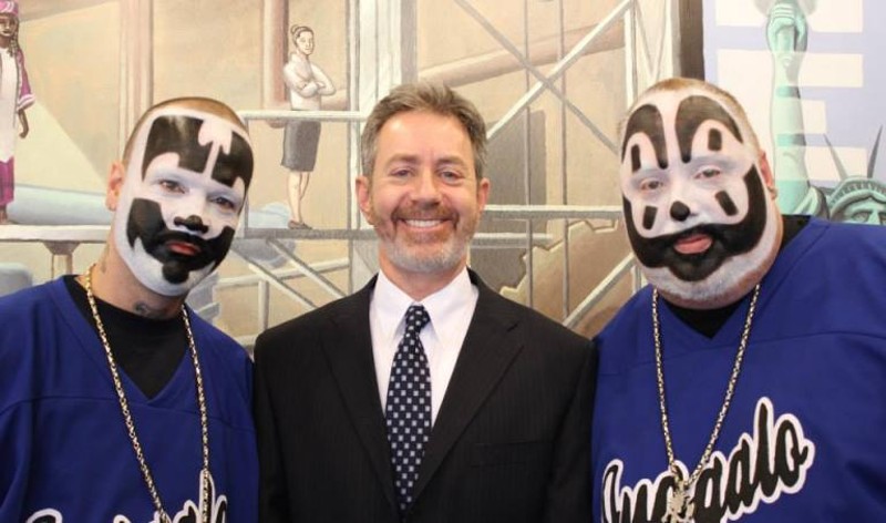 The Insane Clown Posse and Michigan ACLU legal director Michael J. Steinberg. - PHOTO COURTESY OF THE ACLU MICHIGAN