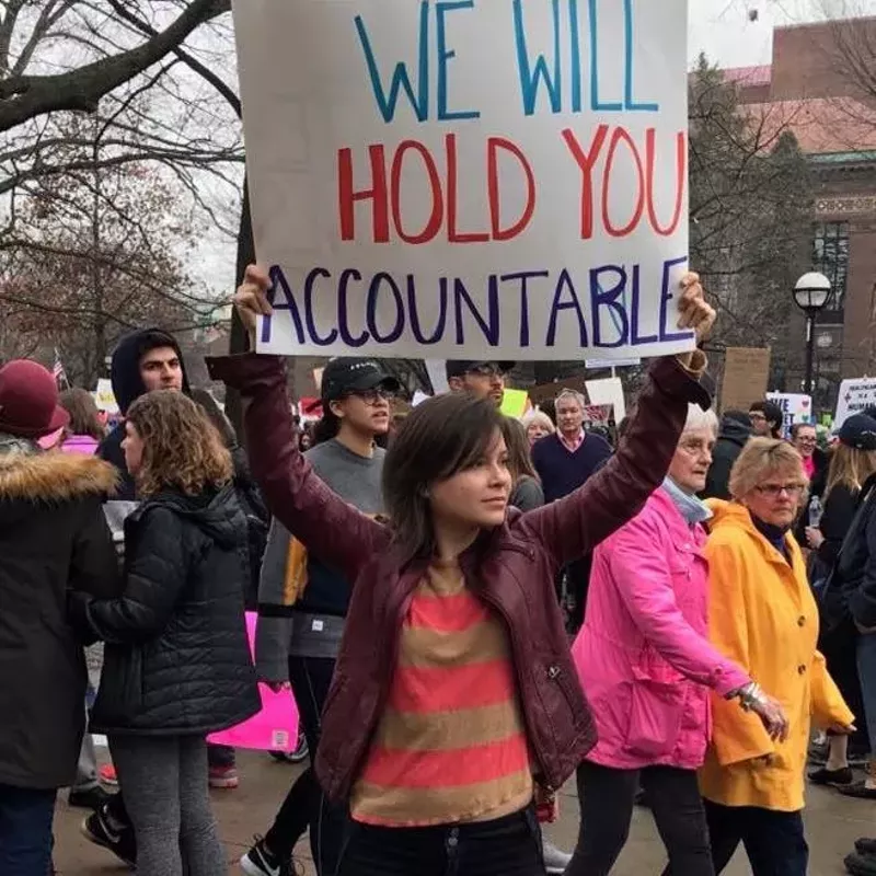 Michigan House candidate Michele Oberholtzer at the Women's March in Washington, D.C. on Jan. 21, 2017. - Courtesy photo