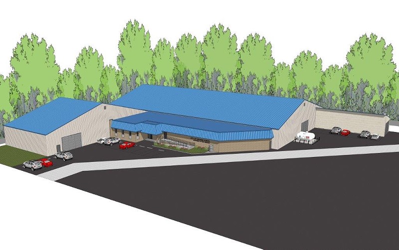 Rendering of the proposed warehouse. - Courtesy Grosse Pointe City