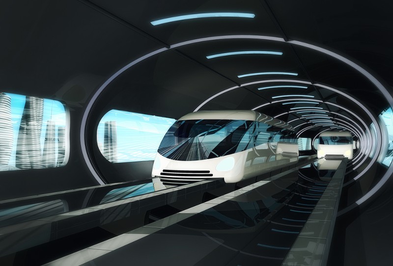 Rendering of a proposed high-speed magnetic levitation train. - COurtesy photo