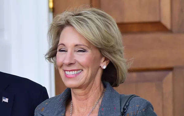 Why was Betsy DeVos at a Supreme Court hearing about the fate of workers unions?