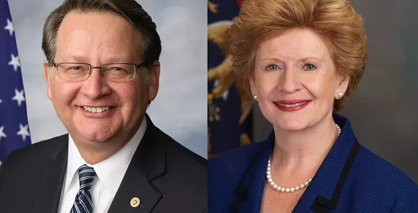 Michigan's Democrat Senators, Gary Peters and Debbie Stabenow. - US Senate