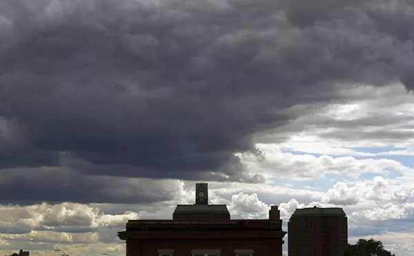 Clouds hang over Detroit near the Cass Corridor.